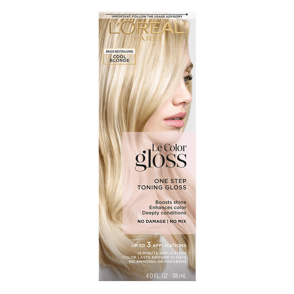 Loreal Paris Le Color Gloss Cool Blonde Hair Treatment Shine and Tone Enhancer 4Oz (118ml)
